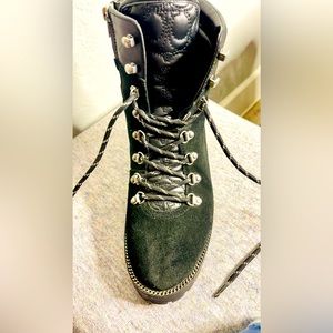 Coach Black Lace Up Boots